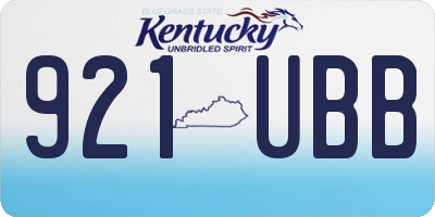KY license plate 921UBB
