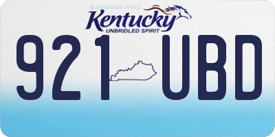 KY license plate 921UBD