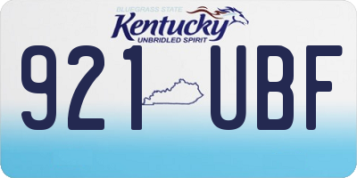 KY license plate 921UBF