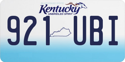 KY license plate 921UBI