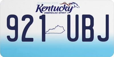 KY license plate 921UBJ