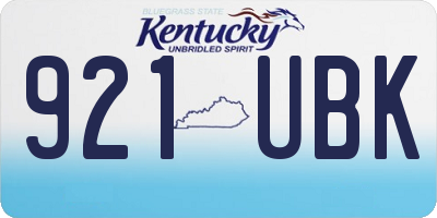 KY license plate 921UBK