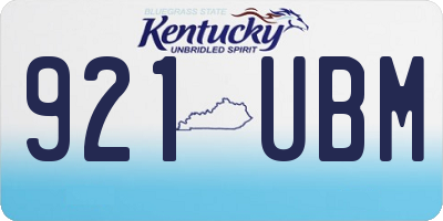 KY license plate 921UBM
