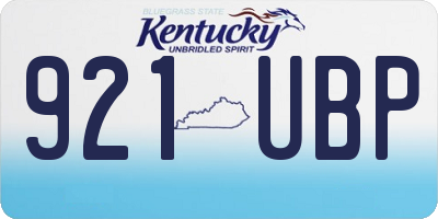 KY license plate 921UBP