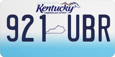 KY license plate 921UBR