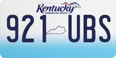 KY license plate 921UBS