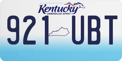 KY license plate 921UBT
