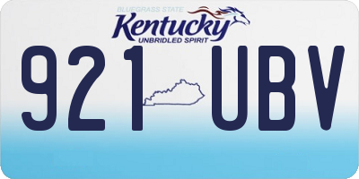 KY license plate 921UBV