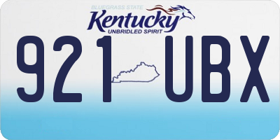 KY license plate 921UBX