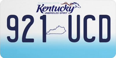 KY license plate 921UCD