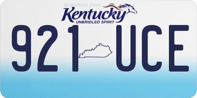 KY license plate 921UCE