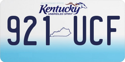 KY license plate 921UCF