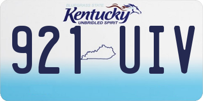 KY license plate 921UIV