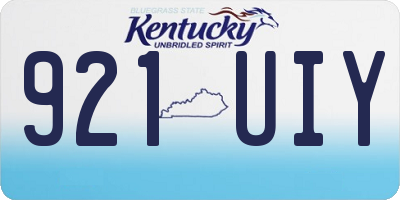 KY license plate 921UIY