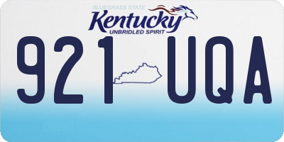 KY license plate 921UQA