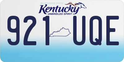 KY license plate 921UQE