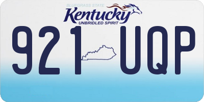 KY license plate 921UQP