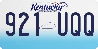 KY license plate 921UQQ