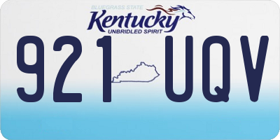 KY license plate 921UQV