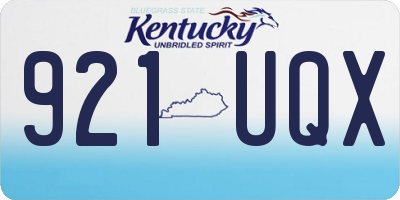 KY license plate 921UQX