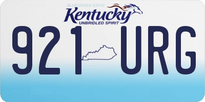 KY license plate 921URG