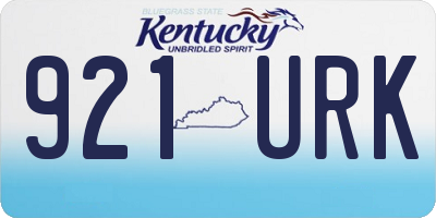 KY license plate 921URK