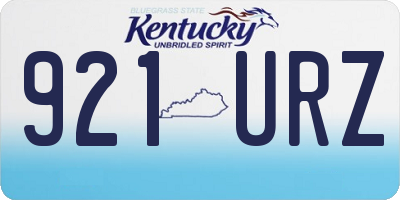 KY license plate 921URZ