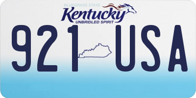 KY license plate 921USA