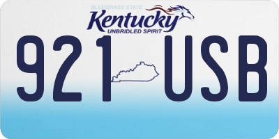 KY license plate 921USB