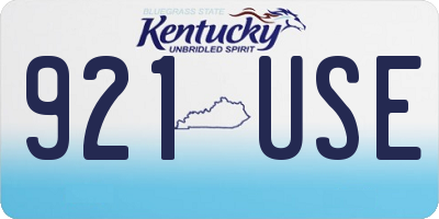 KY license plate 921USE