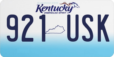 KY license plate 921USK