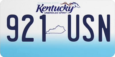 KY license plate 921USN
