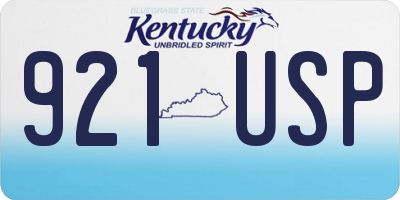KY license plate 921USP
