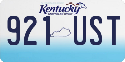 KY license plate 921UST