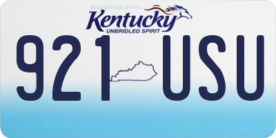KY license plate 921USU