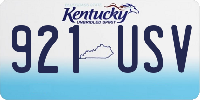KY license plate 921USV