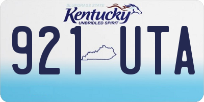 KY license plate 921UTA