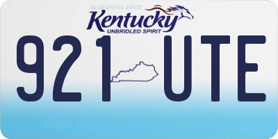 KY license plate 921UTE