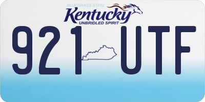 KY license plate 921UTF