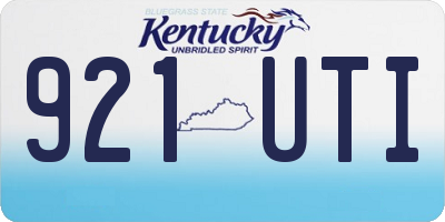 KY license plate 921UTI