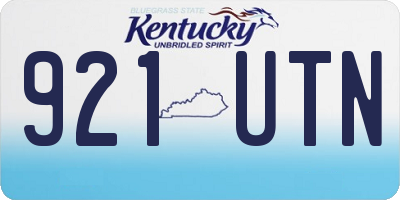KY license plate 921UTN