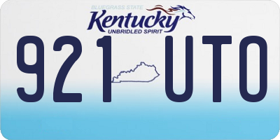 KY license plate 921UTO