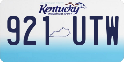 KY license plate 921UTW