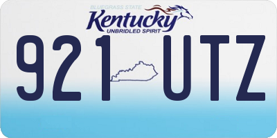 KY license plate 921UTZ