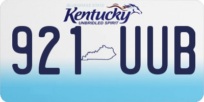 KY license plate 921UUB