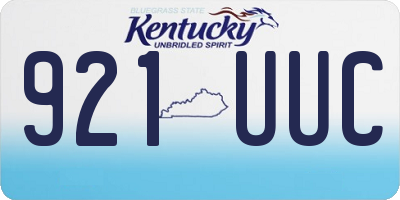 KY license plate 921UUC