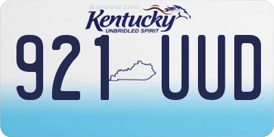 KY license plate 921UUD