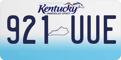 KY license plate 921UUE