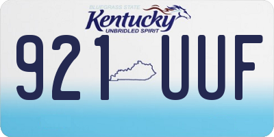 KY license plate 921UUF