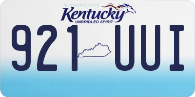 KY license plate 921UUI